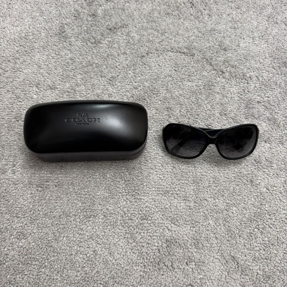 Coach Odessa S822 Womens Sunglasses Black Butterfly Frame Gradient Lens Case
